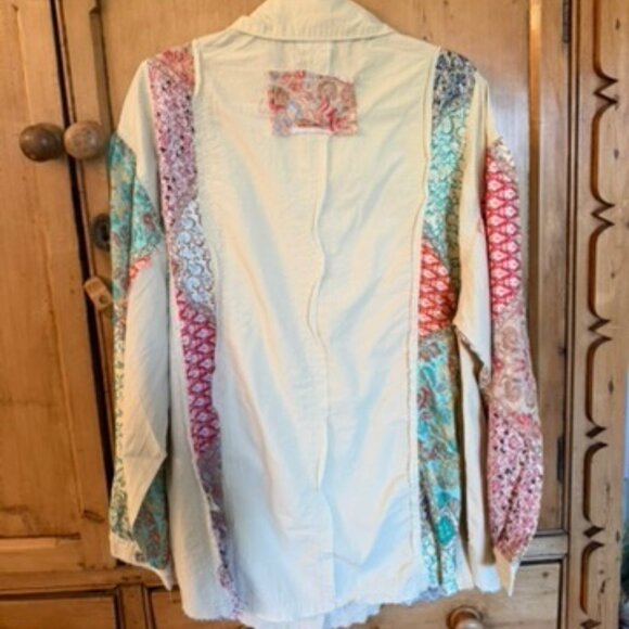 POL NEW RELEASE PATCHWORK BUTTON DOWN OVERSIZED SHIRT - Picture 5 of 6